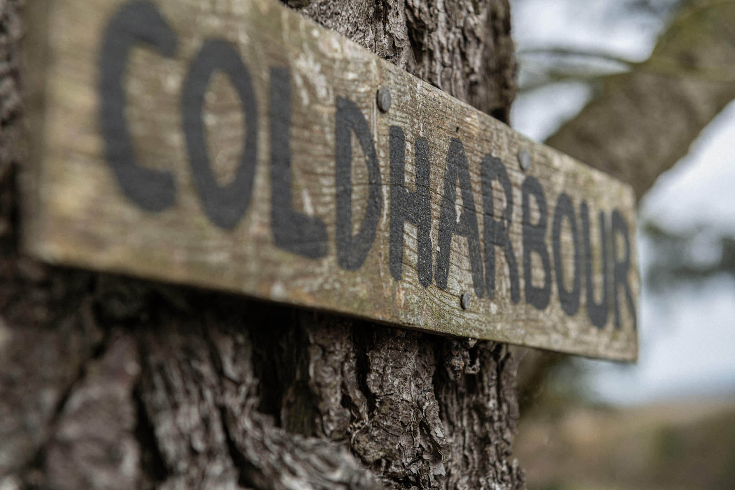 The old Coldharbour farm sign