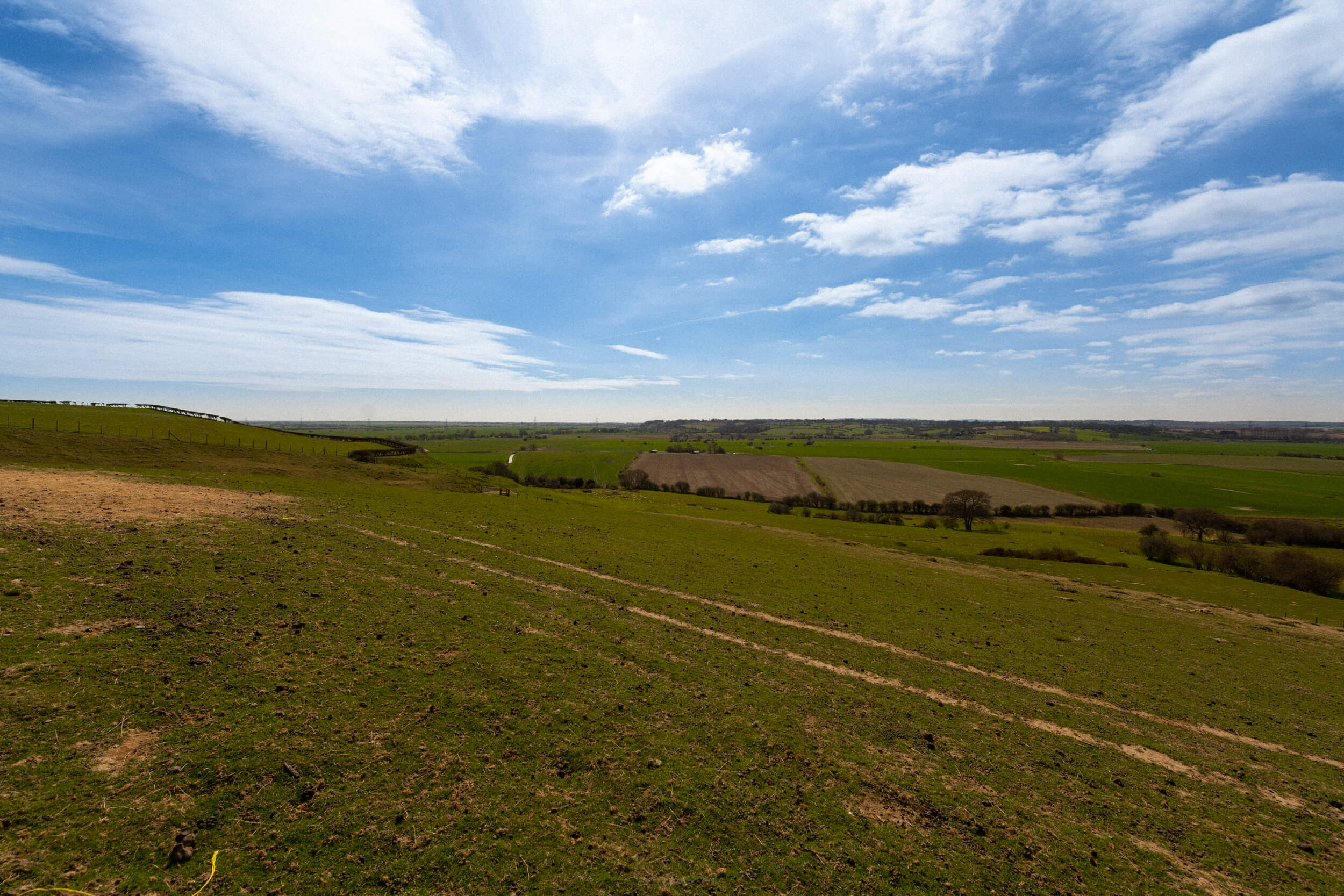 The hills and fields on view from Coldharbour