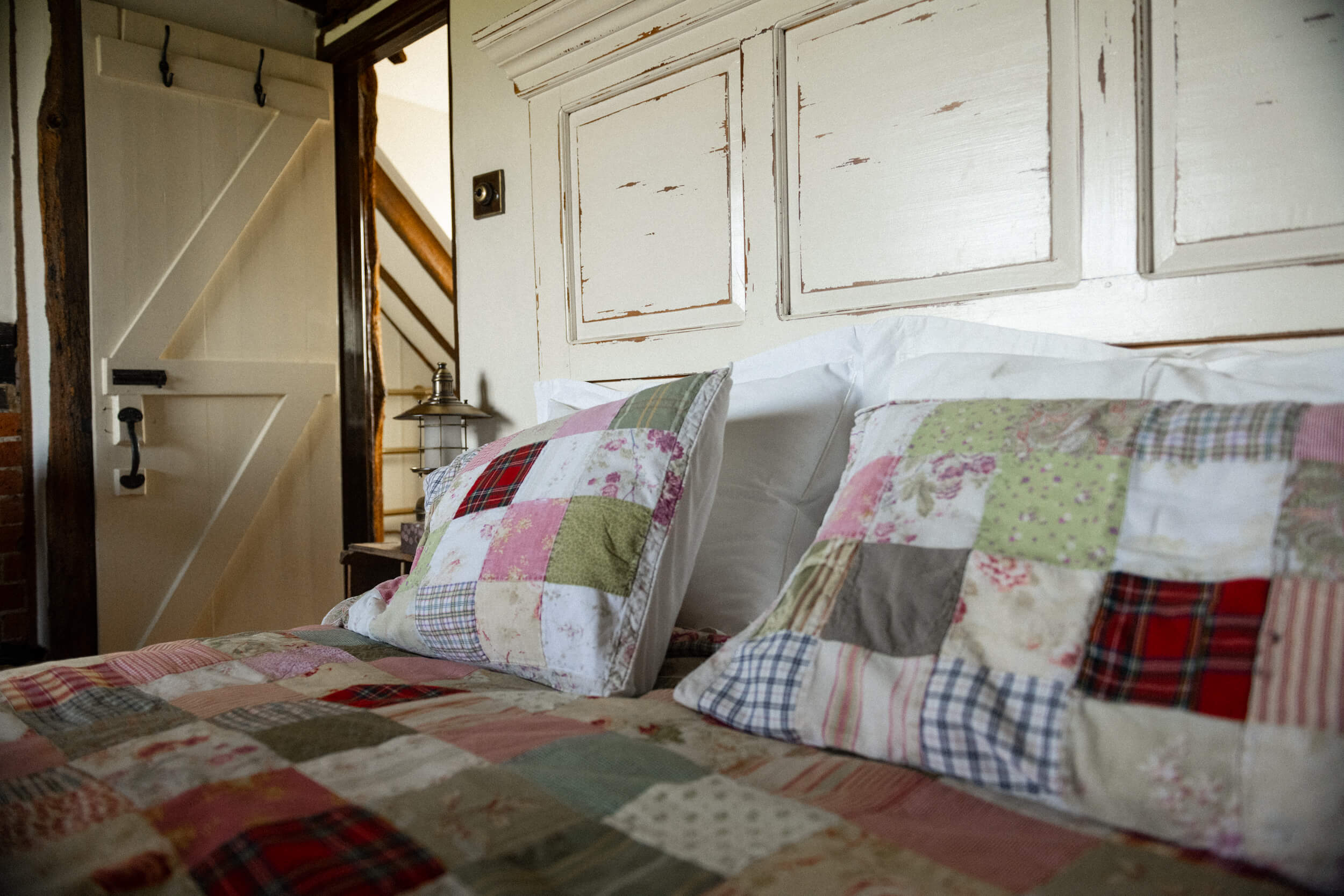 Close up of bed pillows