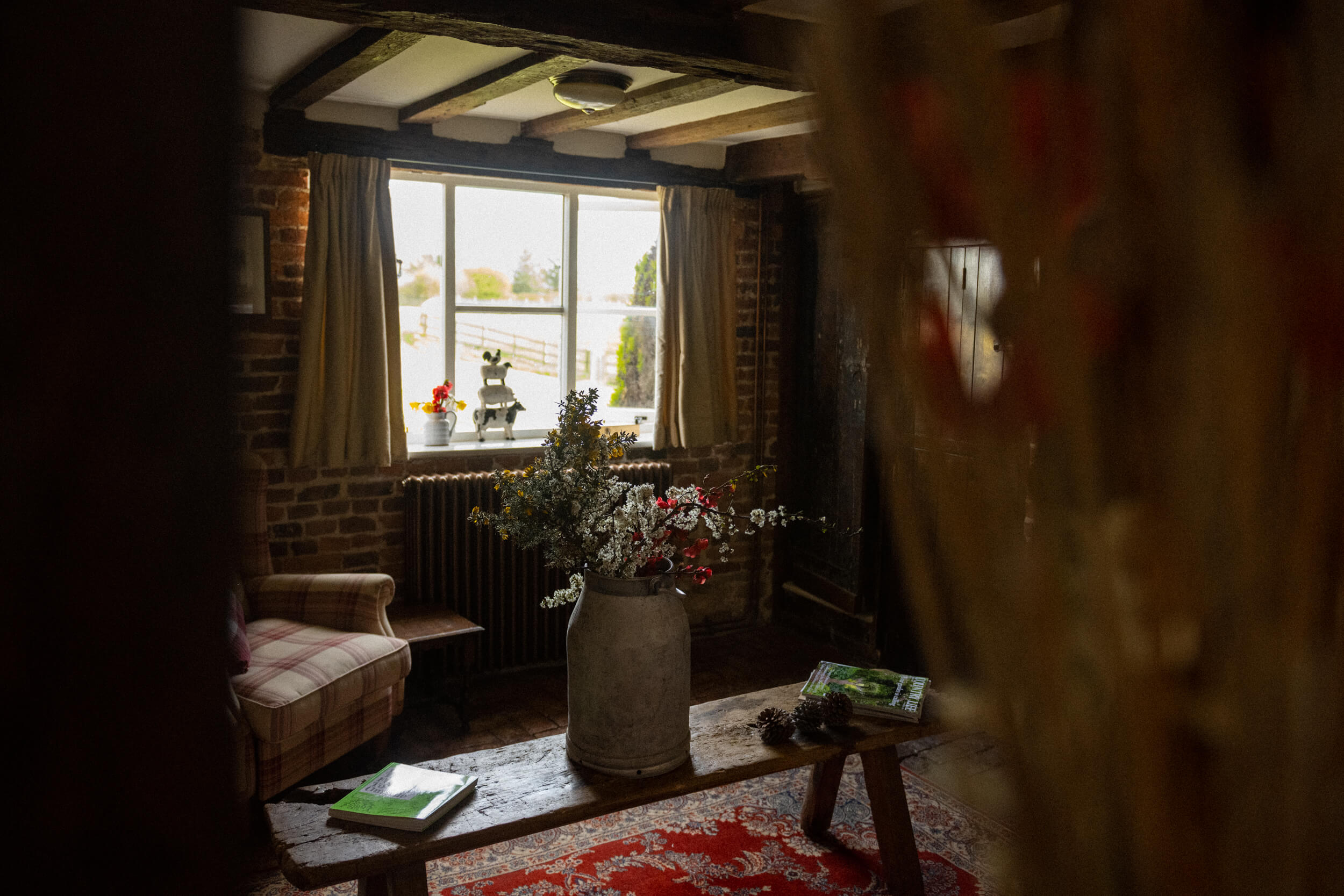 Through the door of the living room