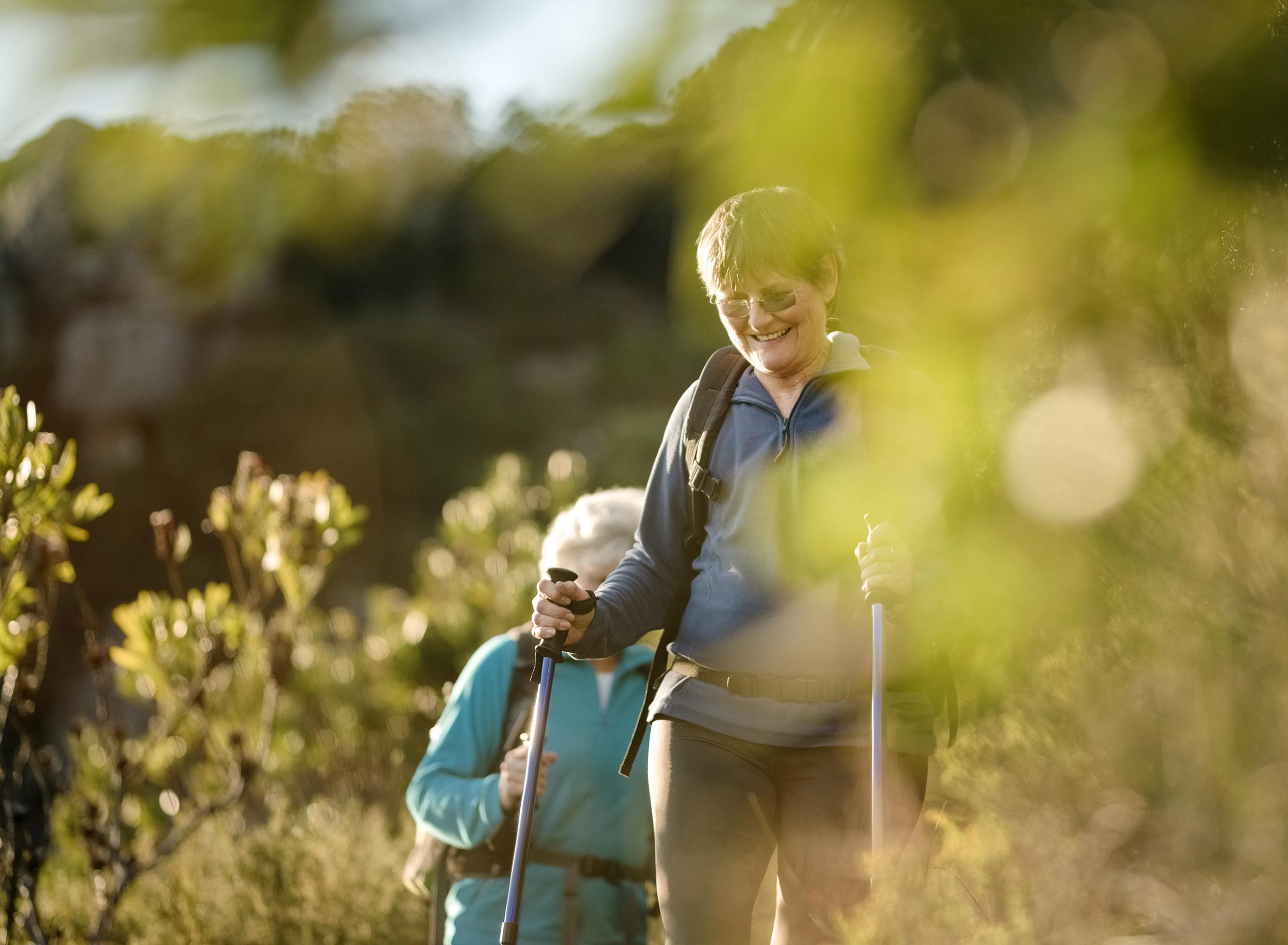2 walkers going through the fields