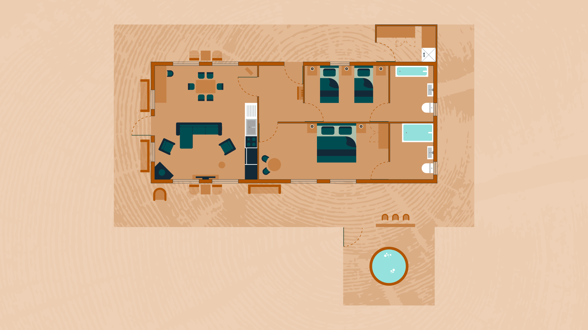 Log Cabin bedroom setup 1