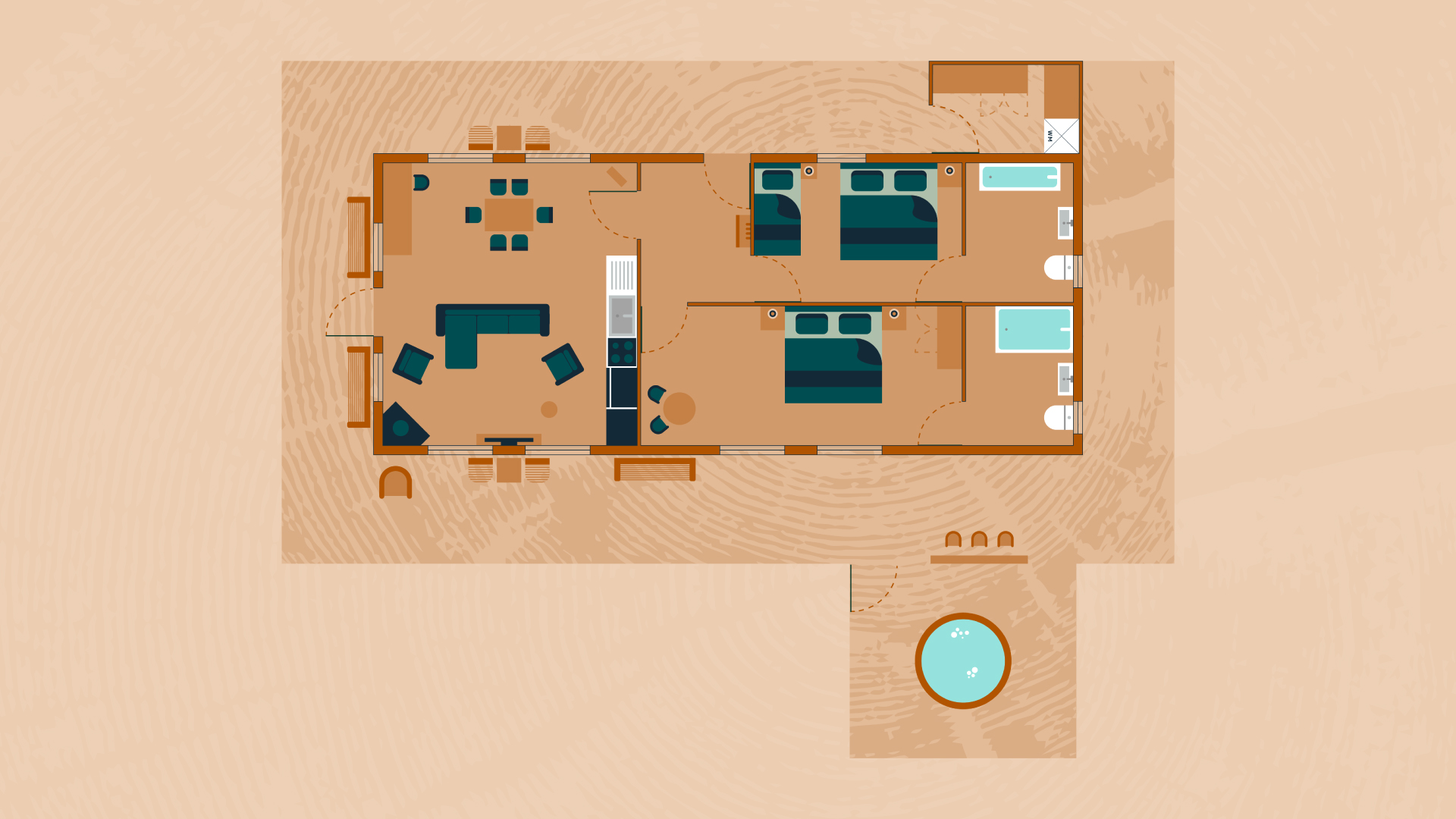 Log Cabin bedroom setup 3